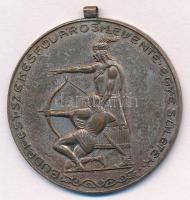 ~1930. "Budapest Székesfővárosi Levente Egyesületek" ezüstözött Br díjérem. Szign.: Neuberger (41mm) T:2- ragasztónyom