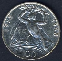 Csehszlovákia 1948. 100K Ag "30. Függetlenségi évforduló" T:2 kis ph.