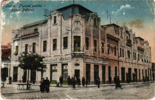 1917 Lugos, Lugoj; Poporul palota, Sternlicht Manó üzlete / palace, shop of Sternlicht + M. kir. 314. honvéd gyalogezred II. zászlóalj Tábori Postahivatal 640 (EM)