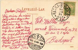 1906 Aszód, M. kir. Állami Javítóintézet + "KASSA - BUDAPEST 9. SZ." vasúti mozgóposta bél...