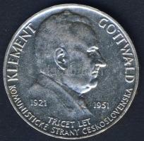 Csehszlovákia 1951. 100K Ag "Kommunista párt 30. évfordulója" T:2