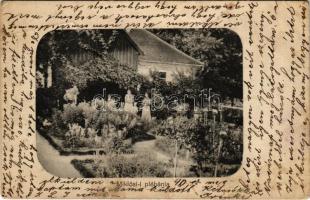 1914 Miklósi, plébánia, kert (gyűrődés / crease)