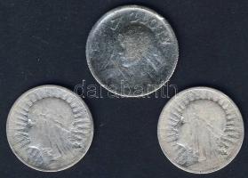 Lengyelország 1924. 1Zl Ag (1x) + 1932. 2Zl Ag (2x) T:3