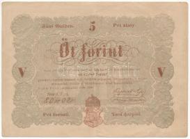 1848. 5Ft Kossuth bankó barna T:III  Hungary 1848. 5 Forint brown C:F Adamo#G109A