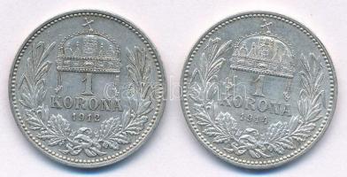 1912KB-1914KB 1K Ag "Ferenc József" (2x) T:1-,2 Adamo#K5.1