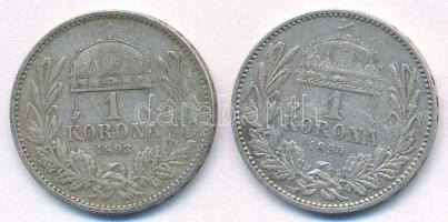 1893KB-1894KB 1K Ag "Ferenc József" (2x) T:2- Adamo#K5