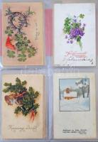 Üdvözlő és motívumlap gyűjtemény, 140 régi lap albumban