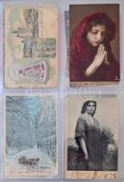 Üdvözlő és motívumlap gyűjtemény, 140 régi lap albumban