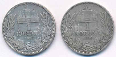 1895KB-1896KB 1K Ag "Ferenc József" (2x) T:2,2- Adamo#K5