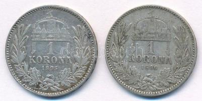 1895KB-1896KB 1K Ag "Ferenc József" (2x) T:2-,3 Adamo#K5