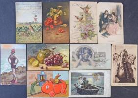 Több mint 640 db régi művészeti, motívum és üdvözlő képeslap dobozban. Érdekes, tartalmas anyag!