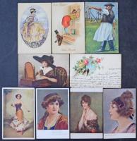 Több mint 640 db régi művészeti, motívum és üdvözlő képeslap dobozban. Érdekes, tartalmas anyag!