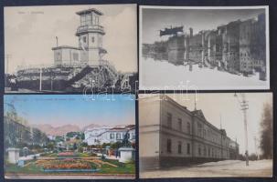 380 db régi külföldi városképes lap sok érdekességgel, tengerentúlival