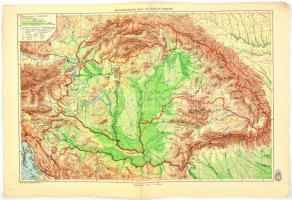 1942 Magyarország politikai térképe és Magyarország hegy- és vízrajzi térképe, kétoldalas térkép, ki...