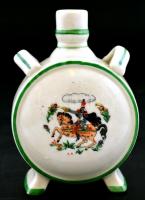 Zsolnay kis porcelán kulacs, matricás, jelzett, kis kopásnyomokkal, m: 9,5 cm