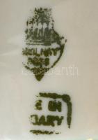 Zsolnay kis porcelán kulacs, matricás, jelzett, kis kopásnyomokkal, m: 9,5 cm