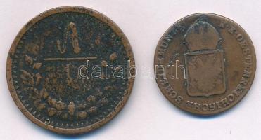 Vegyes: Mongólia 1925. 5m Cu + Ausztria 1816B 1kr Cu T:2-,3
Mixed: Mongolia 1925. 5 Möngö Cu + Aust...