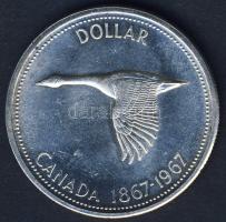 Kanada 1967. 1$ Ag "Centennial" T:2/2+