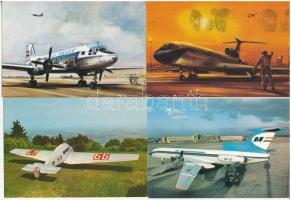 10 db MODERN magyar motívum képeslap: MALÉV repülők / 10 modern Hungarian motive postcards: MALÉV aircrafts