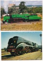 12 db MODERN külföldi motívum képeslap: vonatok, vasút, gőzmozdonyok / 12 modern European motive pos...