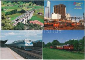 12 db MODERN motívum képeslap: külföldi vasutak, vonatok, gőzmozdonyok / 12 modern motive postcards:...