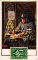 1915 A K.u.K. hadsereg katonája 1915 karácsonyán / WWI Soldier of the Austro-Hungarian K.u.K. Army, Christmas s: Kuderna (EK)