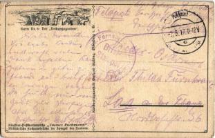 1917 Karte Nr. 6. Der "Deckungsgraben" / WWI German military humour (EK)