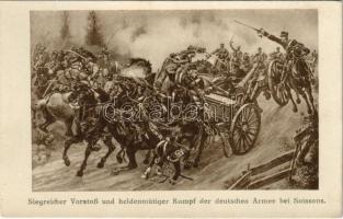 Siegreicher Vorstoß und heldenmütiger Kampf der deutschen Armee bei Soissons / WWI German military, Battle of Soissons. M.M.S. Wien III/2. Nr. 37.