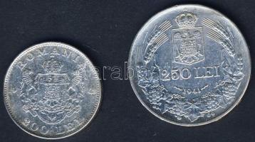 Románia 1941B 250L Ag I.Mihály T:2 kis ph. + 1942. 200L Ag I.Mihály T:3