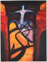 El Kazovszkij nyomán: Kutya. Olaj, farost. 80x60 cm