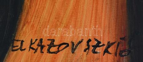 El Kazovszkij nyomán: Kutya. Olaj, farost. 80x60 cm