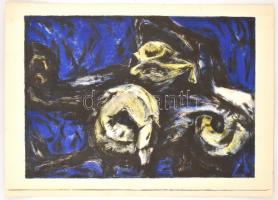 Nagy Árpád "Pika" (1950-): Alakok. Litográfia, papír, jelzés nélkül, lap széle sérült, lit...