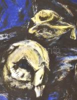 Nagy Árpád "Pika" (1950-): Alakok. Litográfia, papír, jelzés nélkül, lap széle sérült, lit...