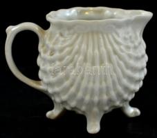 Budapest mintás, kézzel festett és matricás jelzetlen porcelán kiöntő, koszos, kopottas állapotban, ...