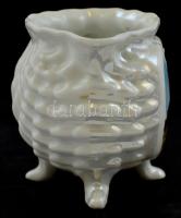 Budapest mintás, kézzel festett és matricás jelzetlen porcelán kiöntő, koszos, kopottas állapotban, ...