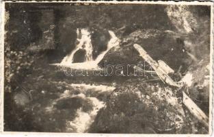 1941 Gyergyószentmiklós, Gheorgheni; Gyilkos-tó környéke, vízesés / Lacul Rosu (Ghilcos) / waterfall near the lake. photo
