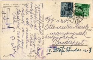 1943 Tusnádfürdő, Baile Tusnad; Csukás-tó, strand /  Lacul Ciucas / lake, beach + "M. KIR. POST...