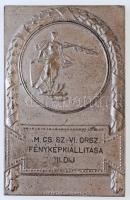 ~1925. "M. Cs. Sz. VI. Orsz. fényképkiállítása II. díj" ezüstözött Br plakett "Arkanzas Budapest" gyártói jelzéssel (85x55mm) T:2-