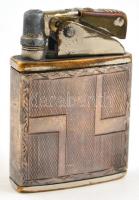 Régi ezüstözött fém öngyújtó, 5×3,5 cm