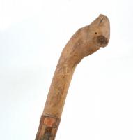 Faragott, disznófejes bot 64 cm. Fából készült pipa