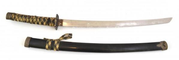 Szamuráj kard modern másolata, jó állapotban, h: 78 cm