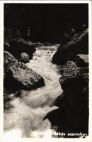 1942 Gyergyószentmiklós, Gheorgheni; vízesés a Békás-szorosban / Cheile Bicazului / gorge, waterfall