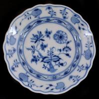 Meisseni porcelán kékfestéses kávés csésze, és csésze alj, jelzett, m: 6,5 cm, d: 13 cm