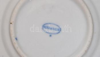 Meisseni porcelán kékfestéses kávés csésze, és csésze alj, jelzett, m: 6,5 cm, d: 13 cm