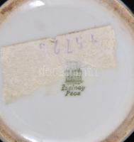 Zsolnay virágmintás porcelán váza, matricás, jelzett, kopásnyomokkal, m: 14 cm