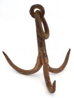 Régi vas horgony, rozsdás, m: 22 cm