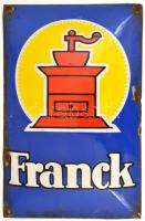 Franck kávé, zománcozott fém tábla, szélein rozsdás, 50×33 cm