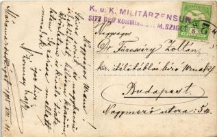 1915 Máramarossziget, Sighetu Marmatiei; Rákóczi út, Törvényszék, Dávidovits üzlete / street view, c...