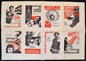 1966 Vádoljuk az imperializmust! Vietnámi háborús propaganda nyomtatvány, magyar nyelven, hajtásnyomokkal, 2 sztl. lev., 29x21 cm