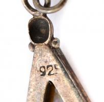 Régi, gyöngyház és ezüst fülbevaló 4,5 cm kapocs nélkül. Jelzett